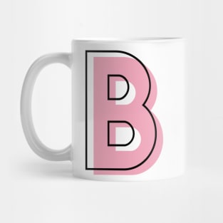 B Letter Light Pink Modern Art Initial Personalization Mug